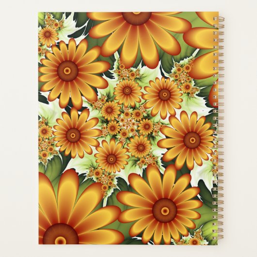 Floral Dream, Modern Abstracte Bloem Fractal Name Planner (Achterkant)