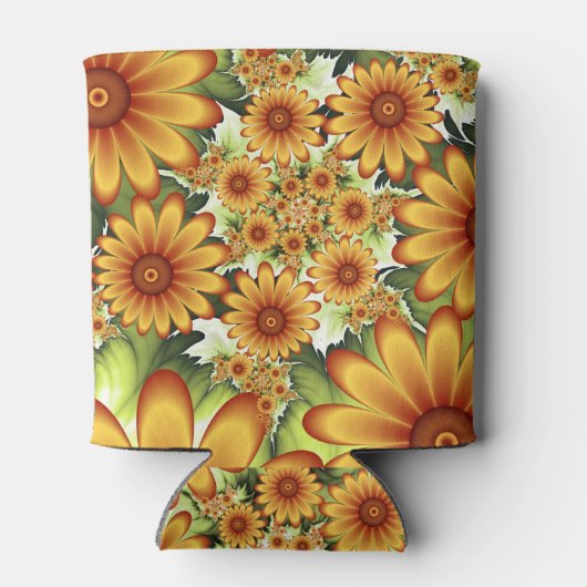 Floral Dream, Moderne Abstracte bloem Fractal Art Blikjeskoeler (Achterkant)