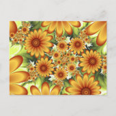 Floral Dream, Moderne Abstracte bloem Fractal Art Briefkaart (Voorkant)