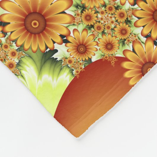 Floral Dream, Moderne Abstracte bloem Fractal Art Fleece Deken (Hoek)