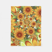 Floral Dream, Moderne Abstracte bloem Fractal Art Fleece Deken (Voorkant)