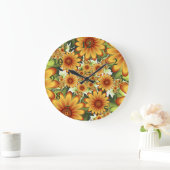 Floral Dream, Moderne Abstracte bloem Fractal Art Grote Klok (Huis)