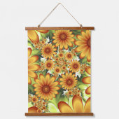 Floral Dream, Moderne Abstracte bloem Fractal Art Hangend Wandkleed (Voorkant)