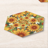 Floral Dream, Moderne Abstracte bloem Fractal Art Kartonnen Onderzetters (Schuin)