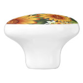 Floral Dream, Moderne Abstracte bloem Fractal Art Keramische Knop (Zijkant)