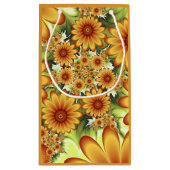 Floral Dream, Moderne Abstracte bloem Fractal Art Klein Cadeauzakje (Achterkant)