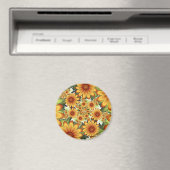 Floral Dream, Moderne Abstracte bloem Fractal Art Magneet (Insitu (Vaatwasser))