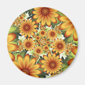 Floral Dream, Moderne Abstracte bloem Fractal Art Magneet (Voorkant)