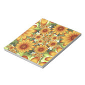 Floral Dream, Moderne Abstracte bloem Fractal Art Notitieblok (Linkerzijde)