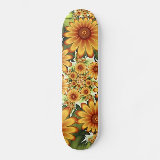 Floral Dream, Moderne Abstracte bloem Fractal Art Persoonlijk Skateboard (Voorkant)