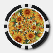 Floral Dream, Moderne Abstracte bloem Fractal Art Poker Chips (Voorkant)