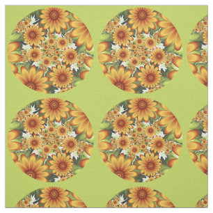 Floral Dream, Moderne Abstracte bloem Fractal Art Stof