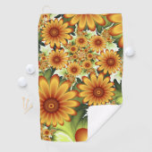 Floral Dream, Moderne Abstracte bloemen Fractal Ar Golfhanddoek (Insitu)