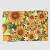Floral Dream, Moderne Abstracte bloemen Fractal Ar Golfhanddoek (Horizontaal)