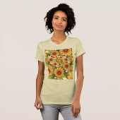 Floral Dream, Moderne Abstracte bloemen Fractal Ar T-shirt (Voorkant volledig)