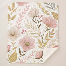 Floral Dream Mosaic – Seamless Artistic Bloom  Sherpa Deken