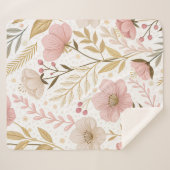 Floral Dream Mosaic – Seamless Artistic Bloom  Sherpa Deken (Voorkant (horizontaal))