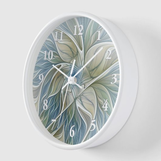 Floral Dream Pattern Abstract Blue Khaki Fractal (Hoek)