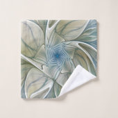 Floral Dream Pattern Abstract Blue Khaki Fractal Bad Handdoek (Wasdoekje)
