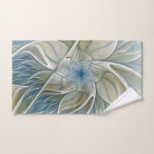 Floral Dream Pattern Abstract Blue Khaki Fractal Bad Handdoek (Handdoek)