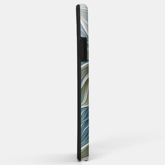 Floral Dream Pattern Abstract Blue Khaki Fractal Case-Mate iPhone Case (Achterkant/rechts)