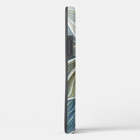 Floral Dream Pattern Abstract Blue Khaki Fractal Case-Mate iPhone Case (Achterkant / Rechts)