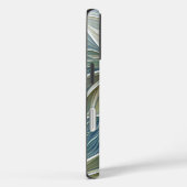 Floral Dream Pattern Abstract Blue Khaki Fractal Case-Mate iPhone Case (Achterkant / Rechts)