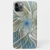 Floral Dream Pattern Abstract Blue Khaki Fractal Case-Mate iPhone Case (Achterkant)