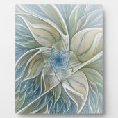 Floral Dream Pattern Abstract Blue Khaki Fractal Fotoplaat (Voorkant)