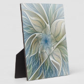 Floral Dream Pattern Abstract Blue Khaki Fractal Fotoplaat (Zijkant)