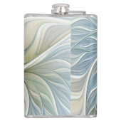 Floral Dream Pattern Abstract Blue Khaki Fractal Heupfles (Achterkant)