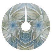 Floral Dream Pattern Abstract Blue Khaki Fractal Kerstboom Rok (Voorkant)