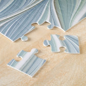 Floral Dream Pattern Abstract Blue Khaki Fractal Legpuzzel (Zijkant)