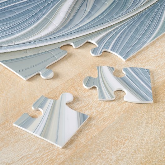 Floral Dream Pattern Abstract Blue Khaki Fractal Legpuzzel (Zijkant)