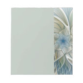 Floral Dream Pattern Abstract Blue Khaki Fractal Notitieblok (Voorkant)