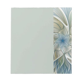 Floral Dream Pattern Abstract Blue Khaki Fractal Notitieblok