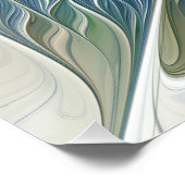 Floral Dream Pattern Abstract Blue Khaki Fractal Perfect Poster (Hoek)