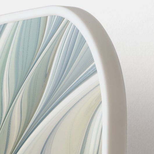 Floral Dream Pattern Abstract Blue Khaki Fractal Pickleball Paddle (Links Detail)