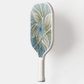 Floral Dream Pattern Abstract Blue Khaki Fractal Pickleball Paddle (Links)