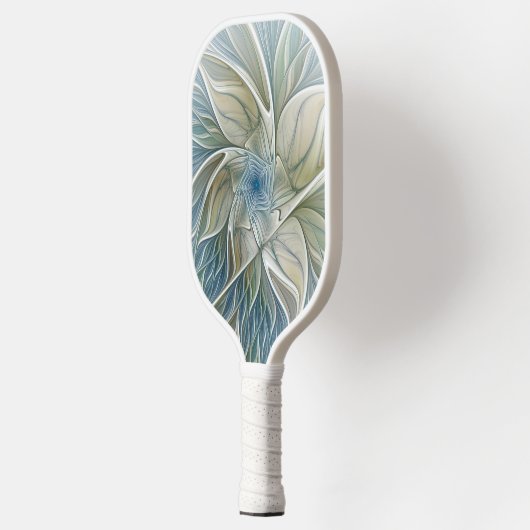 Floral Dream Pattern Abstract Blue Khaki Fractal Pickleball Paddle (Links)