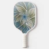 Floral Dream Pattern Abstract Blue Khaki Fractal Pickleball Paddle (Voorkant)