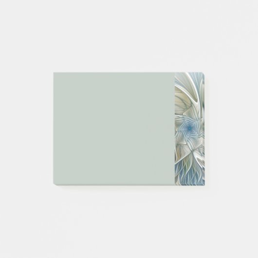 Floral Dream Pattern Abstract Blue Khaki Fractal Post-it® Notes (Voorkant)