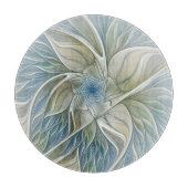 Floral Dream Pattern Abstract Blue Khaki Fractal Snijplank (Voorkant)