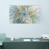 Floral Dream Pattern Abstract Blue Khaki Fractal Spandoek (Beurs)