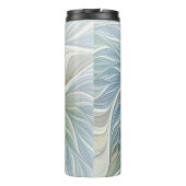 Floral Dream Pattern Abstract Blue Khaki Fractal Thermosbeker (Achterkant)