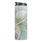 Floral Dream Pattern Abstract Blue Khaki Fractal Thermosbeker (Geroteerd rechts)