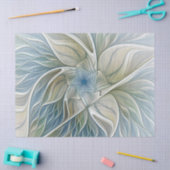 Floral Dream Pattern Abstract Blue Khaki Fractal Tissuepapier (Craft)