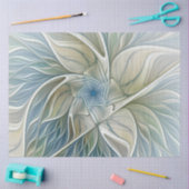 Floral Dream Pattern Abstract Blue Khaki Fractal Tissuepapier (Craft)