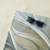 Floral Dream Pattern Abstracte Art Blue Khaki Naam Strandlaken (In situ)