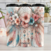 Floral Dreamcatcher met pastelveren Thermosbeker